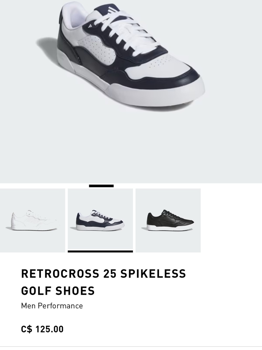Adidas spike-less golf shoes